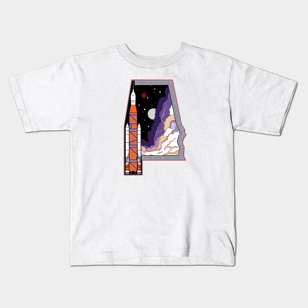 Space by State: Alabama Kids T-Shirt by photon_illustration